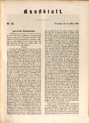 Morgenblatt für gebildete Leser (Morgenblatt für gebildete Stände) Donnerstag 16. März 1848