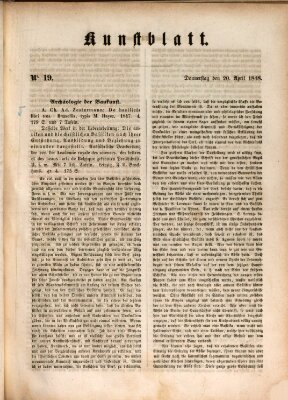 Morgenblatt für gebildete Leser (Morgenblatt für gebildete Stände) Donnerstag 20. April 1848
