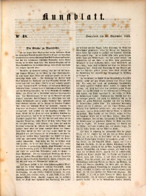 Morgenblatt für gebildete Leser (Morgenblatt für gebildete Stände) Samstag 30. September 1848