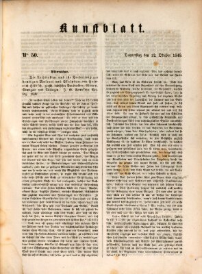 Morgenblatt für gebildete Leser (Morgenblatt für gebildete Stände) Donnerstag 12. Oktober 1848