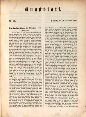 Morgenblatt für gebildete Leser (Morgenblatt für gebildete Stände) Donnerstag 30. November 1848