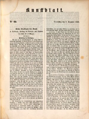 Morgenblatt für gebildete Leser (Morgenblatt für gebildete Stände) Donnerstag 7. Dezember 1848