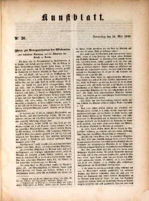 Morgenblatt für gebildete Leser (Morgenblatt für gebildete Stände) Donnerstag 31. Mai 1849