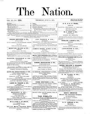 The nation Donnerstag 21. Juli 1870