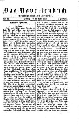 Das Novellenbuch (Der Fortschritt auf allen Gebieten des öffentlichen Lebens) Sonntag 22. März 1868