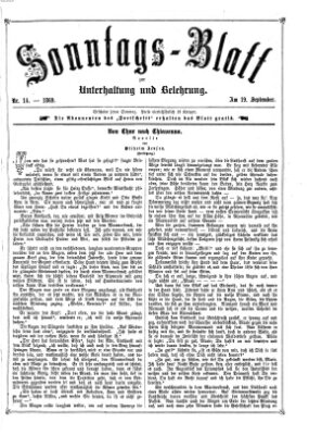 Sonntagsblatt zur Unterhaltung und Belehrung (Fürther Abendzeitung) Sonntag 19. September 1869