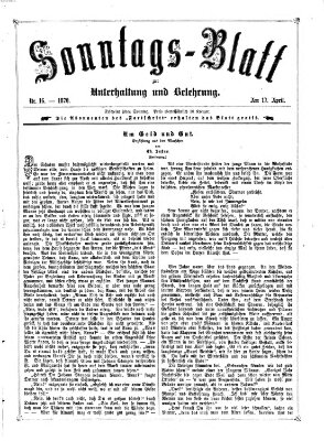 Sonntagsblatt zur Unterhaltung und Belehrung (Fürther Abendzeitung) Sonntag 17. April 1870
