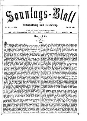Sonntagsblatt zur Unterhaltung und Belehrung (Fürther Abendzeitung) Sonntag 22. Mai 1870