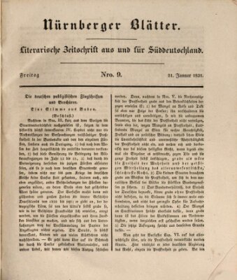 Nürnberger Blätter Freitag 21. Januar 1831