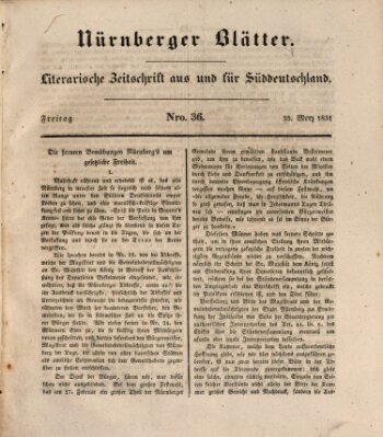 Nürnberger Blätter Freitag 25. März 1831