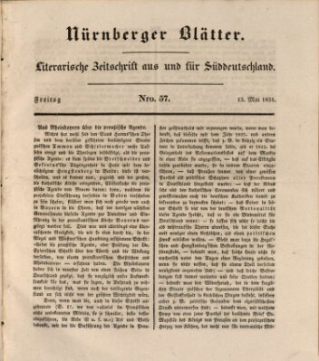 Nürnberger Blätter Freitag 13. Mai 1831