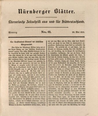 Nürnberger Blätter Montag 23. Mai 1831