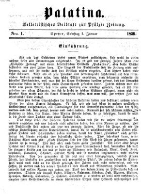 Palatina (Pfälzer Zeitung) Samstag 1. Januar 1859