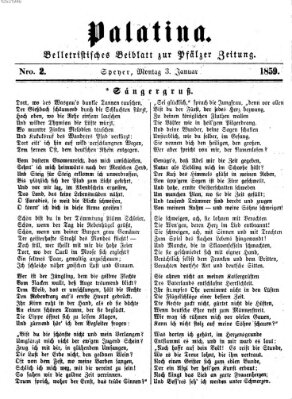 Palatina (Pfälzer Zeitung) Montag 3. Januar 1859