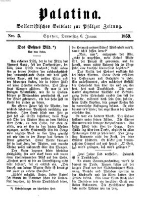 Palatina (Pfälzer Zeitung) Donnerstag 6. Januar 1859