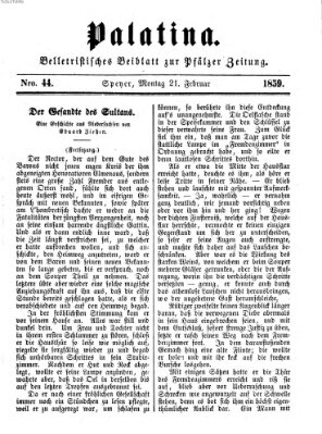 Palatina (Pfälzer Zeitung) Montag 21. Februar 1859
