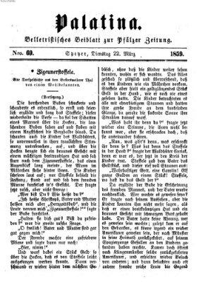 Palatina (Pfälzer Zeitung) Dienstag 22. März 1859