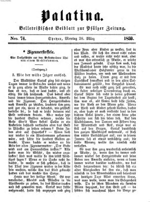 Palatina (Pfälzer Zeitung) Montag 28. März 1859