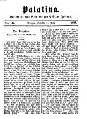 Palatina (Pfälzer Zeitung) Dienstag 14. Juni 1859