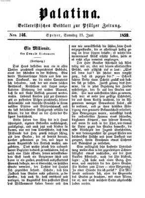 Palatina (Pfälzer Zeitung) Samstag 25. Juni 1859