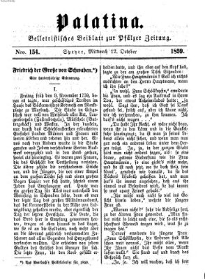 Palatina (Pfälzer Zeitung) Mittwoch 12. Oktober 1859