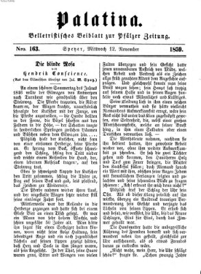 Palatina (Pfälzer Zeitung) Samstag 12. November 1859