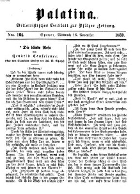 Palatina (Pfälzer Zeitung) Mittwoch 16. November 1859