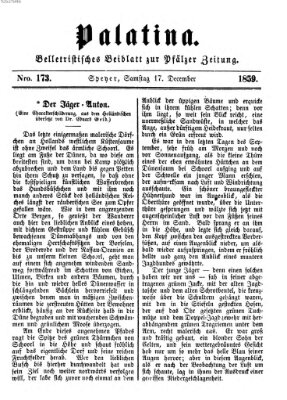 Palatina (Pfälzer Zeitung) Samstag 17. Dezember 1859