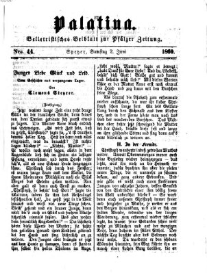 Palatina (Pfälzer Zeitung) Samstag 2. Juni 1860