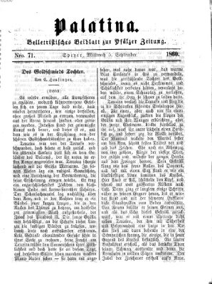 Palatina (Pfälzer Zeitung) Mittwoch 5. September 1860