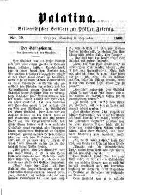 Palatina (Pfälzer Zeitung) Samstag 8. September 1860
