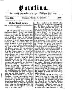 Palatina (Pfälzer Zeitung) Samstag 8. Dezember 1860