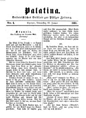 Palatina (Pfälzer Zeitung) Donnerstag 10. Januar 1861