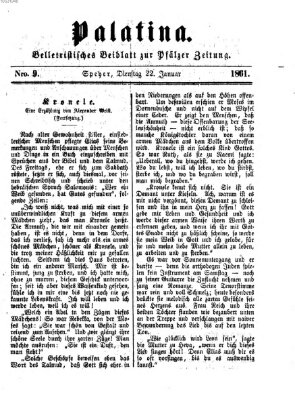 Palatina (Pfälzer Zeitung) Dienstag 22. Januar 1861
