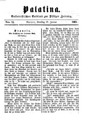 Palatina (Pfälzer Zeitung) Samstag 26. Januar 1861