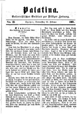 Palatina (Pfälzer Zeitung) Donnerstag 14. Februar 1861