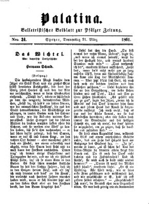 Palatina (Pfälzer Zeitung) Donnerstag 21. März 1861