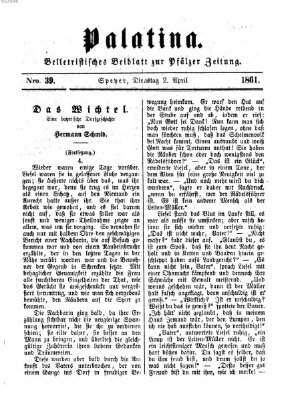 Palatina (Pfälzer Zeitung) Dienstag 2. April 1861