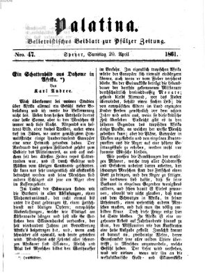 Palatina (Pfälzer Zeitung) Samstag 20. April 1861