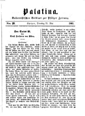 Palatina (Pfälzer Zeitung) Dienstag 21. Mai 1861