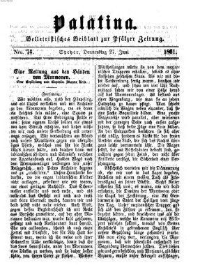 Palatina (Pfälzer Zeitung) Donnerstag 27. Juni 1861