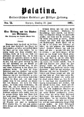 Palatina (Pfälzer Zeitung) Samstag 29. Juni 1861