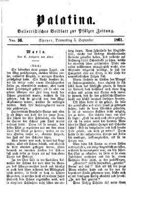 Palatina (Pfälzer Zeitung) Donnerstag 5. September 1861