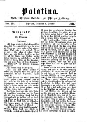 Palatina (Pfälzer Zeitung) Dienstag 1. Oktober 1861