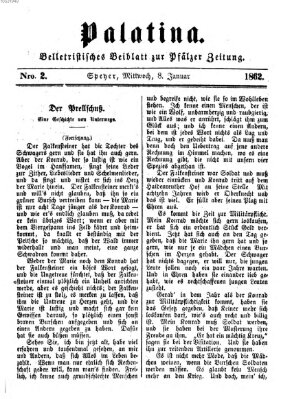 Palatina (Pfälzer Zeitung) Mittwoch 8. Januar 1862
