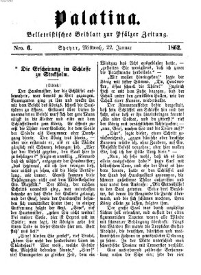 Palatina (Pfälzer Zeitung) Mittwoch 22. Januar 1862