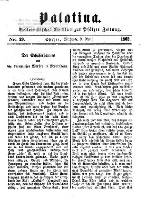 Palatina (Pfälzer Zeitung) Mittwoch 9. April 1862