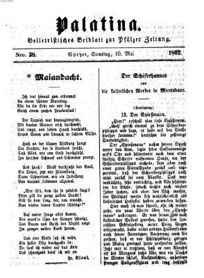 Palatina (Pfälzer Zeitung) Samstag 10. Mai 1862
