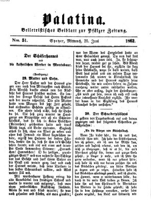 Palatina (Pfälzer Zeitung) Mittwoch 25. Juni 1862