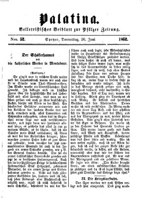 Palatina (Pfälzer Zeitung) Donnerstag 26. Juni 1862